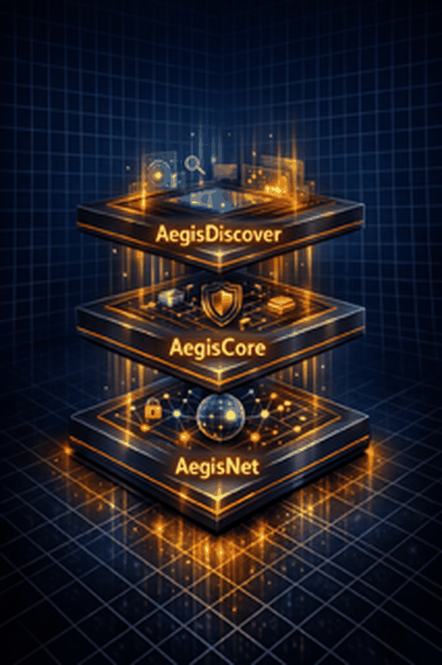 AegisQ integrated platform for post-quantum migration — three-layer architecture supporting NIST FIPS 203/204/205 compliance